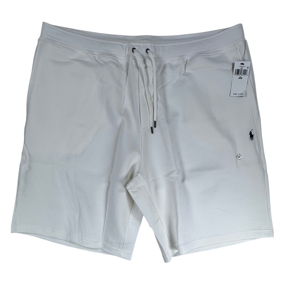 Polo Ralph Lauren Mens 3XB White Double Knit Shorts NWT Big & Tall Pony Logo